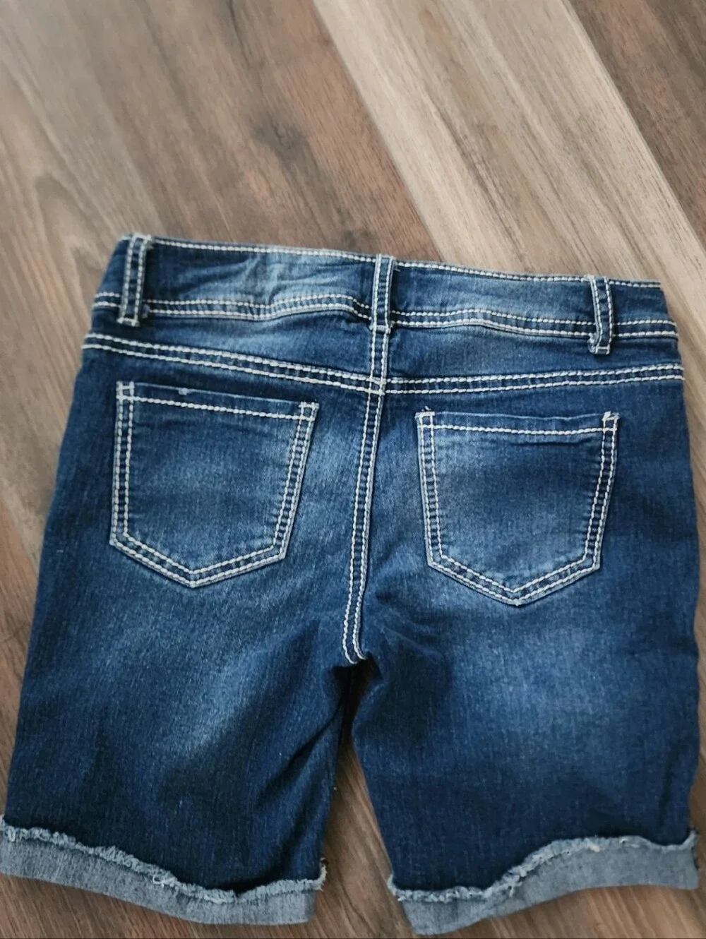Imperial Star Distressed Blue Denim Shorts